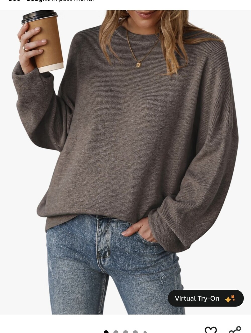 Womens Oversized Crewneck Sweater